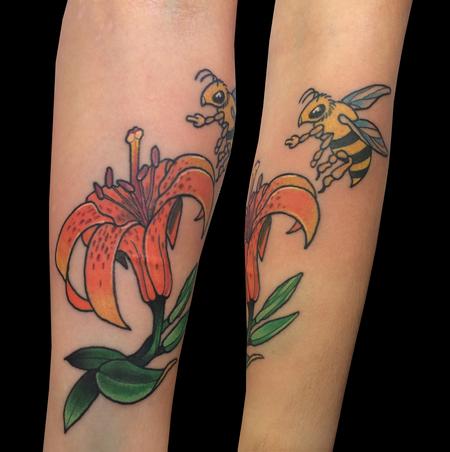 Lilly with Badass Bee Tattoo Design Thumbnail